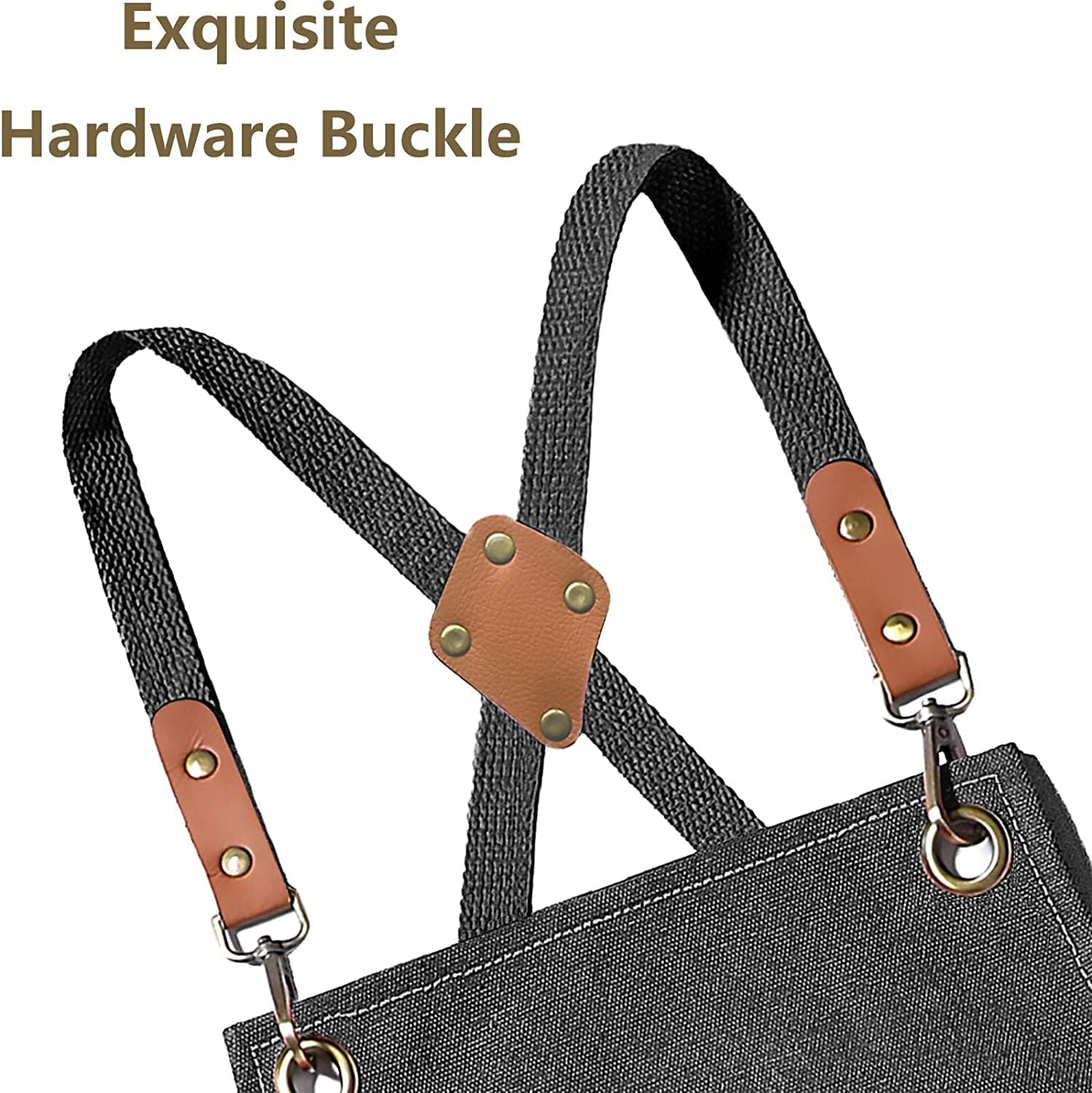 Adjustable Canvas Aprons for Kitchen Cooking,Baking,Work,Woodworking,Chef,Bbq and Barbers,Aprons for Indoor and Outdoor,3 Pockets for Easy Storage of Items,Unisex - Black $18.99 image number 4