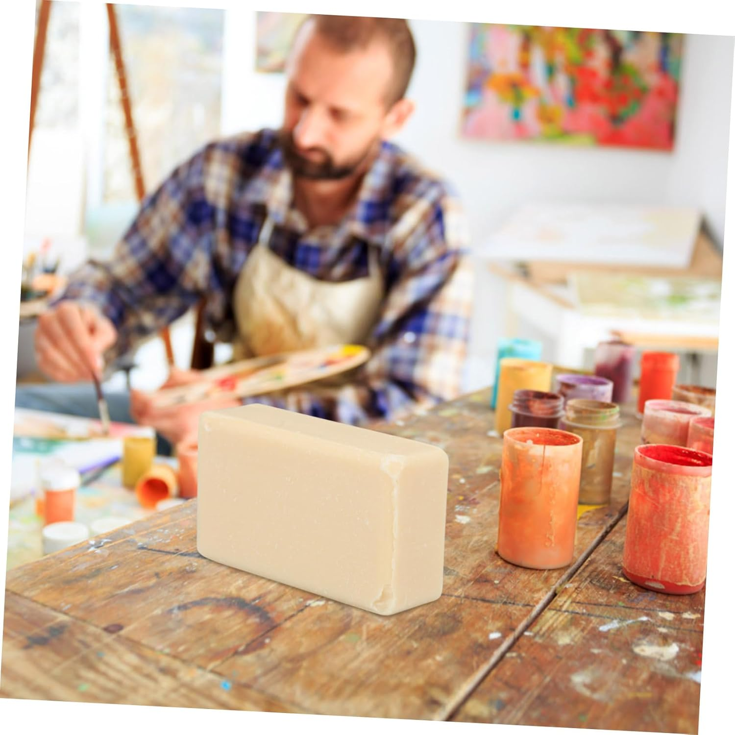 Parliky Natural Vegetable Oil Painting Brush Cleaner Soap Lightweight Portable Pen Washing Soap for Artists and Hobbyists Durable Cleaning Tool for Water Based Paints