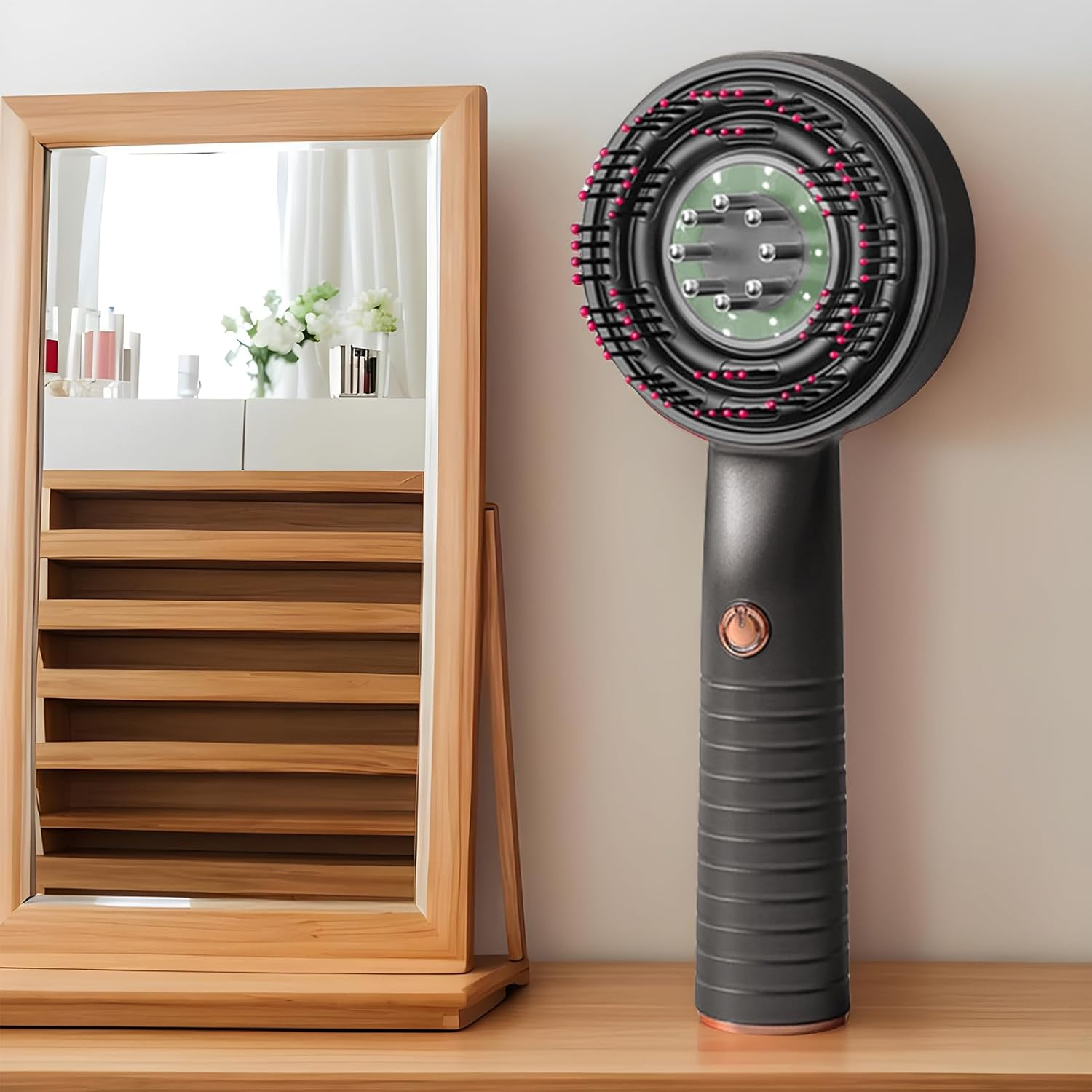 Scalp Massager Hair Growth,Scalp Massager Hair Growth Electric - Rechargeable Vibrating Brush Head Comb for Beauty Regrowth Men Women Travel Home - Red image number 2