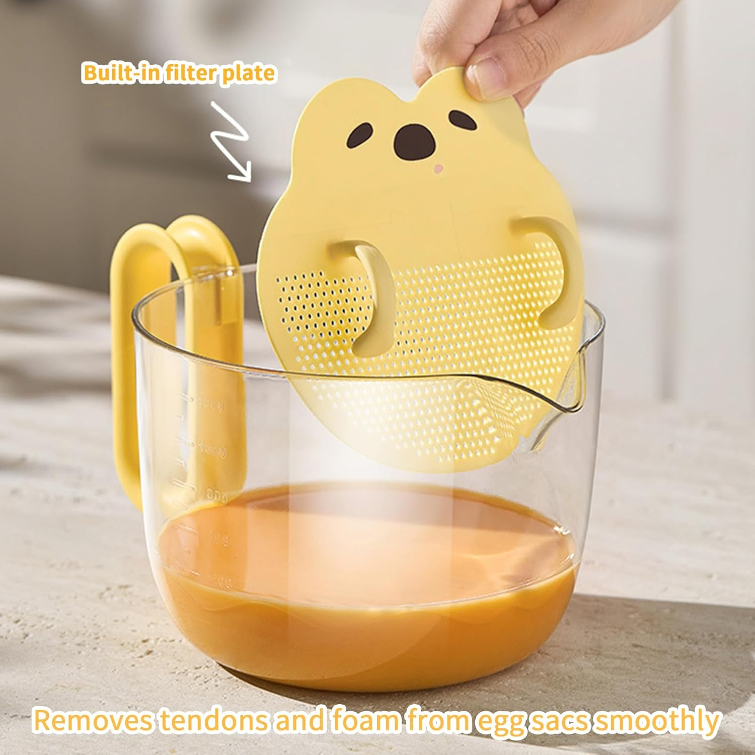 Measurement Cup | Kitchen Measuring Cups Filter Bowl | Baking Supplies Strainer Bowl Kitchen Gadgets for Egg Rice Liquid Home Cooking Restaurant Laboratory Apartment image number 2