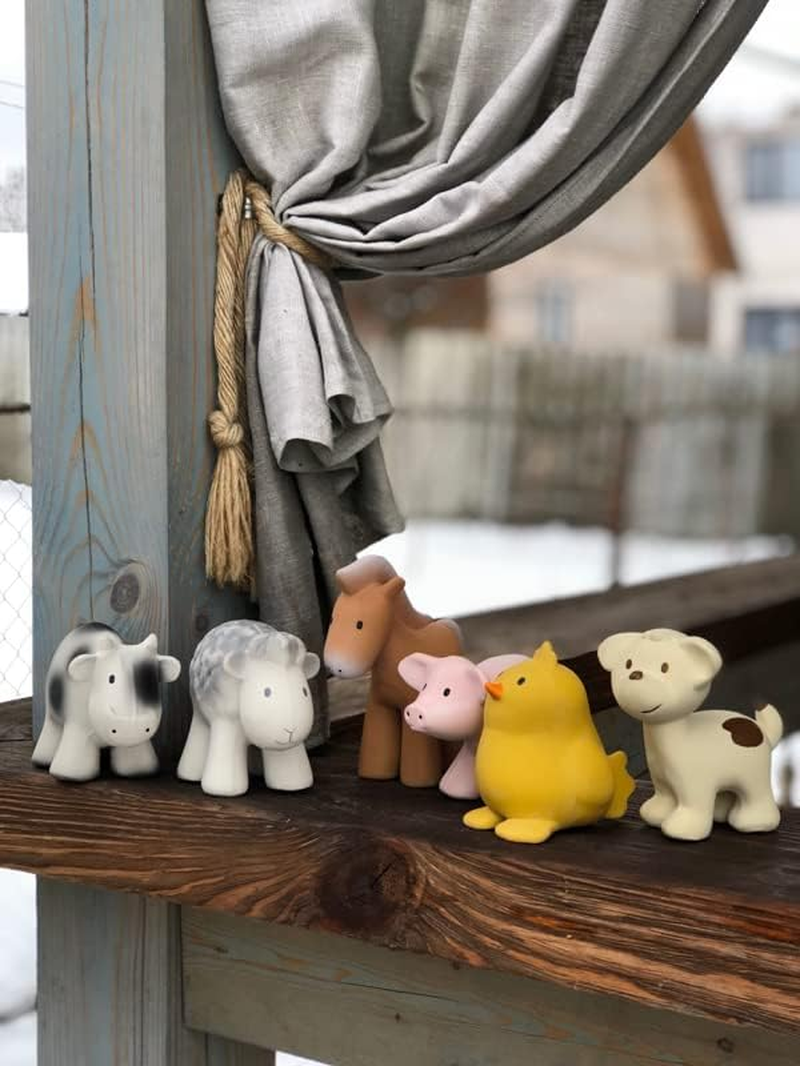 Tikiri Farm Animal Fully Enclosed All Rubber Bath Teether Toys Set of 6