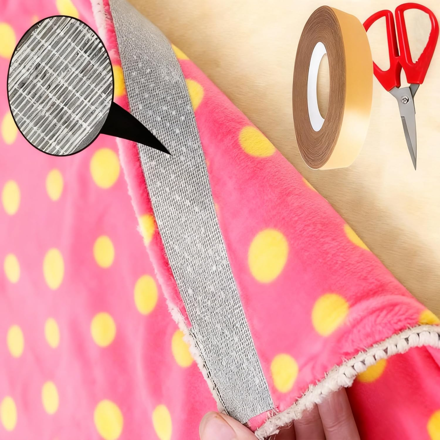 Multifunctional Double Side Fabric Tape, Heavy Duty Carpet Tape, Clear Tape for Clothes,Strong Adhesive Two Sides Tape, No Glue Residue High Stickness. image number 1