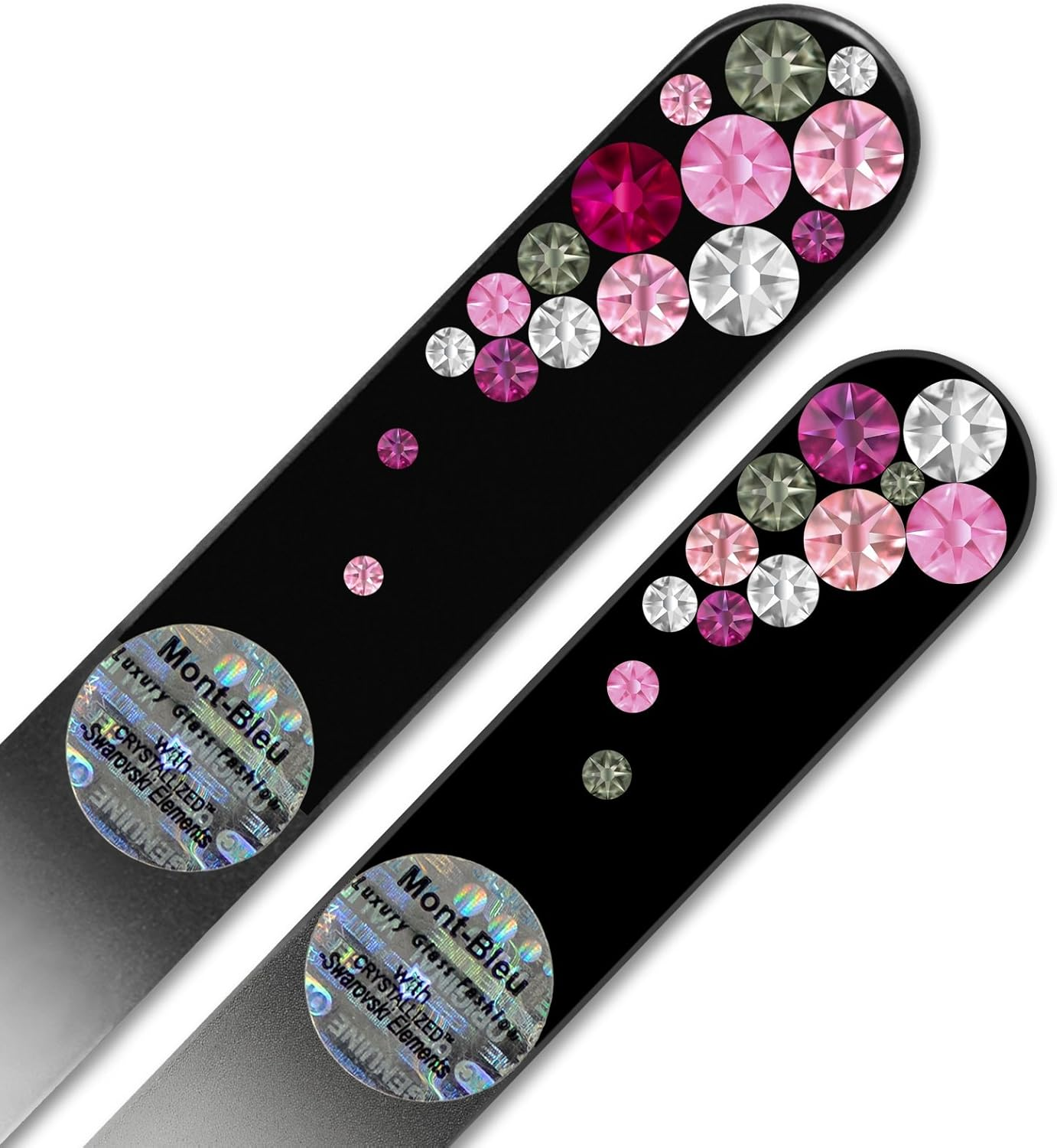Nail File - Mont Bleu Premium Set of 2 Glass Nail Files Hand Decorated with Crystals - Genuine Czech Tempered Glass - Gifts for Women - Best Glass Nail Files for Natural Nails image number 5