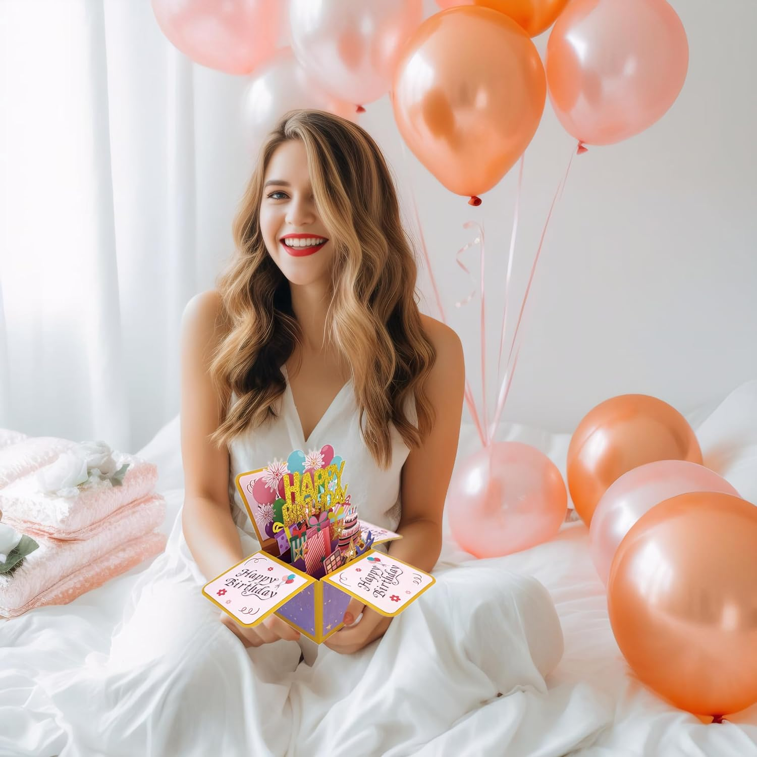 3D Happy Birthday Card, Paper Pop up Birthday Cards Greeting Cards with Blank Card and Envelope, Unique Birthday Card for Women Mom Wife Daughter Grandma Girlfriend (Happy Birthday) image number 6