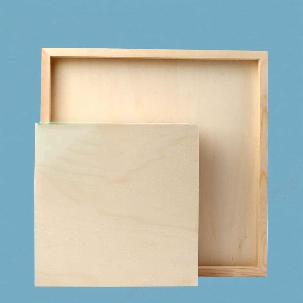 Elements of Art Wood Canvas Panel, 1 Piece of 12X12 Inch Birch Wood Paint Panel Board, Studio 3/4'' Deep, Cradled Wooden Painting Panel for Pouring Art, Crafts Paint, Mixed-Media Oils, Acrylics, Encaustic image number 1