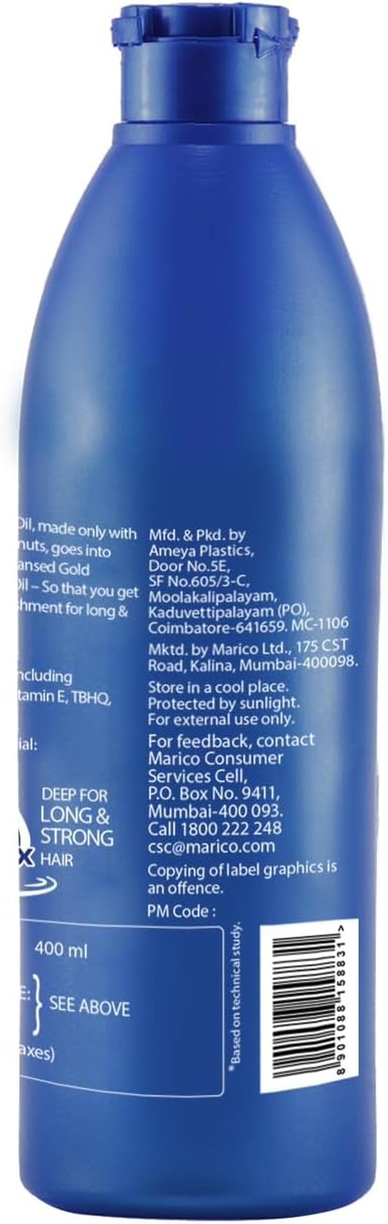 Parachute Advansed Gold Coconut Hair Oil, 400 Ml