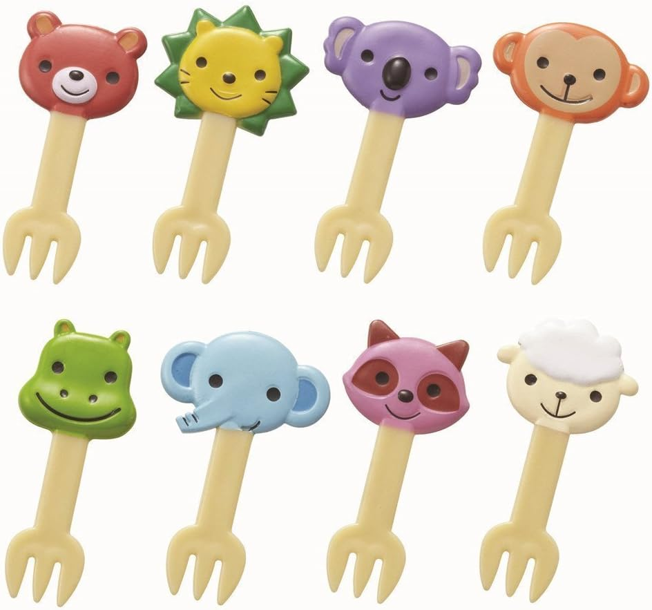 Torune 8 Piece Bento Decoration Food Picks Forks Cute Animal for Lunch Box image number 3