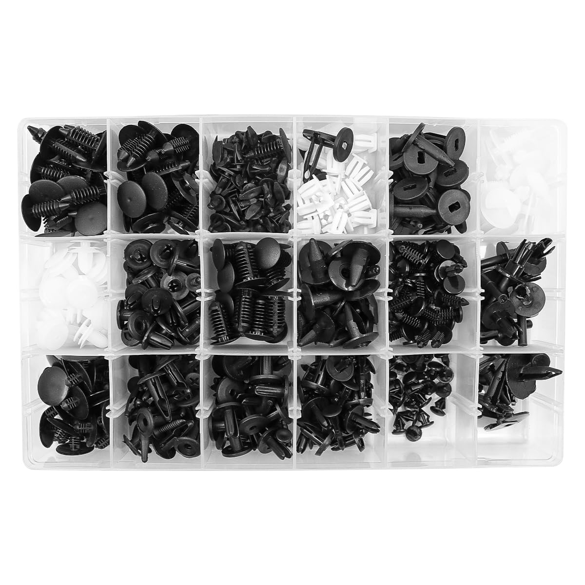 415 Pcs NUZAMAS Car Retainer Clips 18 Popular Sizes Push-In Rivet Set Bumper Fastener Clips Auto Push Pin Rivets Set Compatible with GM Ford Toyota Honda BMW