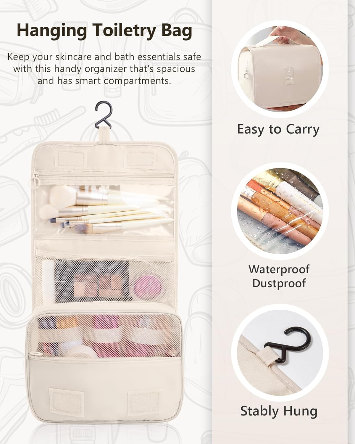 TRMFUSA Compression Packing Cubes 8 Set, Suitcase Organiser Bags, Travel Cubes for Suitcases, Luggage Organiser Packing Bags, Flight Cruise Holiday Essentials (Beige) - Beige image number 4