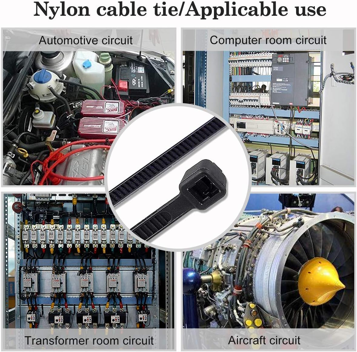 OZSTOCK Cable Ties Zip Ties Nylon UV Stabilised Bulk Black Cable Tie Nylon Zip Ties for Outdoor Use &ndash; Heat & Chemical Resistant Secure Wire, Hose, & DIY Organizing (4.00Mmx200Mm, 200PCS)