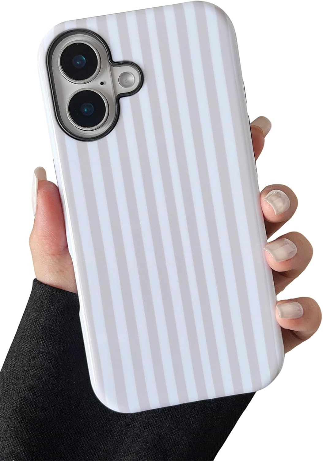 Compatible with Iphone 15 Pro Case, Cute Fashion Aesthetic Striped Pattern Cover for Women, Shockproof Soft TPU and Hard PC Protective Phone Case for Iphone 15 Pro 6.1"- Pink