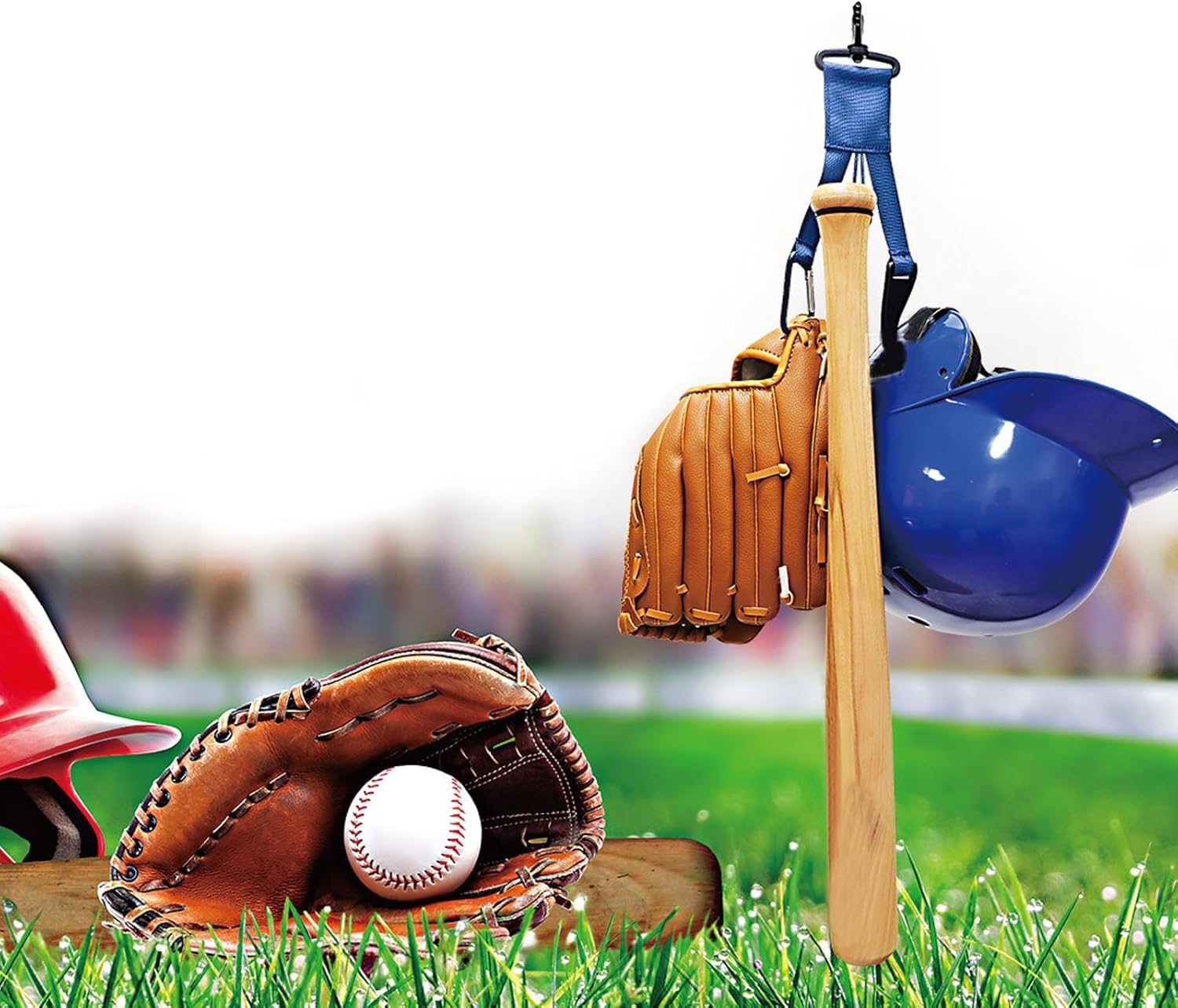 JDFHFGB Baseball Softball Gear Hanger,3 in 1 Dugout Organizer Baseball Bat Holder with Glove Clip and Helmet Hook for Badminton Baseball Softball Fence Bag Bottle Training Hiking Camping Accessories - Black image number 7