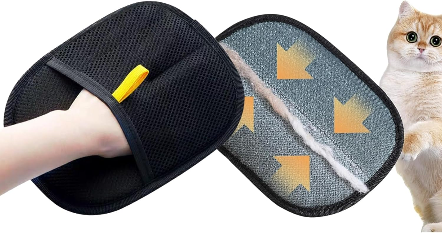 1PC Static Pet Hair Removal Gloves, Reusable Electrostatic Pet Hair Remover Grooming Glove Brush Tool, Upgrade Efficient Cat Dog Hair Remover for Couch, Furniture, Carpet, Curtain, Clothing, Car Seat