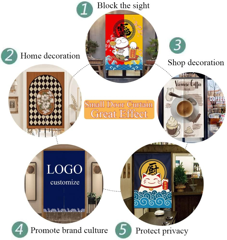 BYDQIUSC Morandi Abstract Art Painting Door Curtain Peephole Proof Household Partition Hole Free Bedroom Living Room Kitchen Split Doorway Curtain Customization image number 2