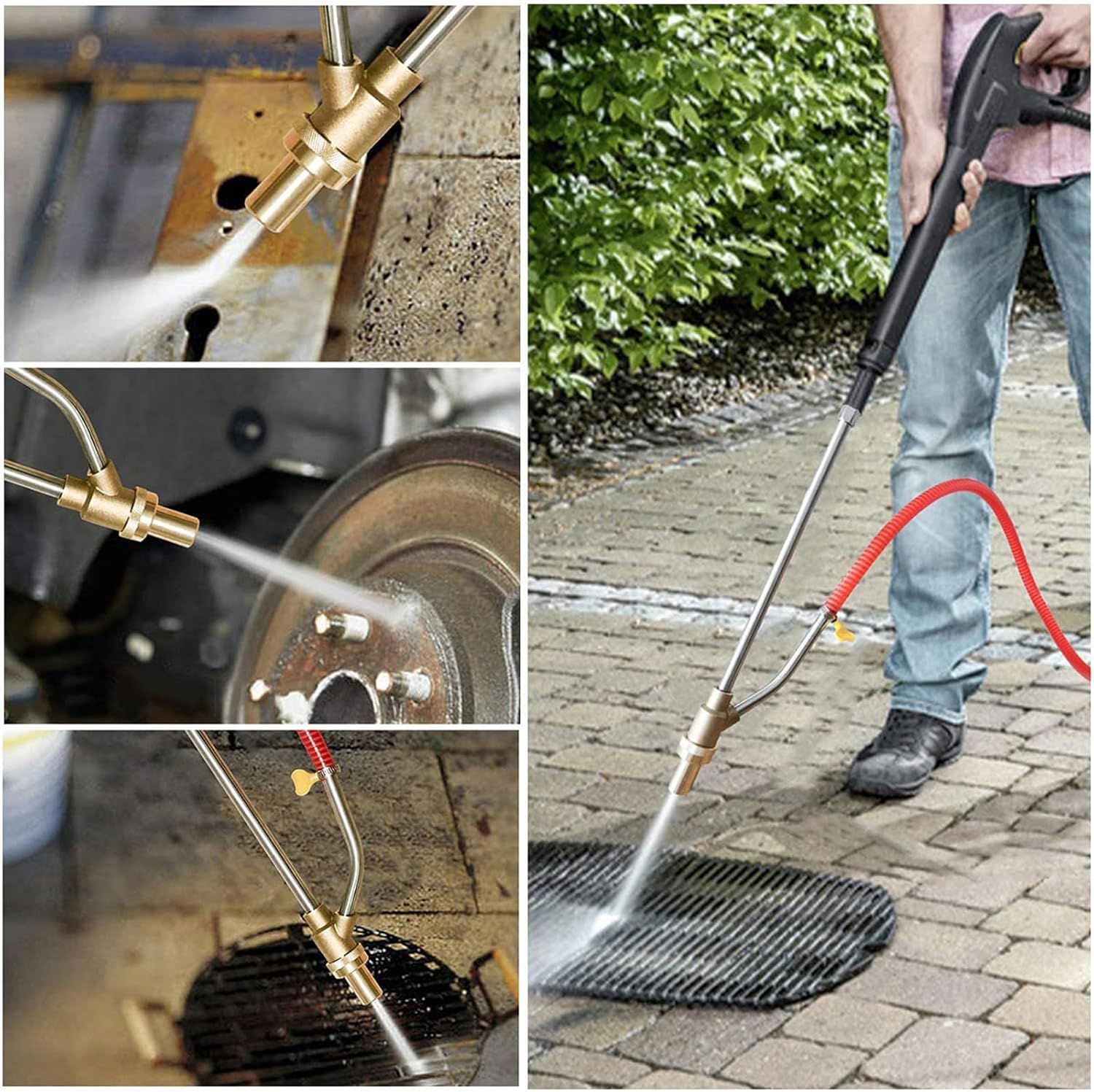 Pressure Washer Sandblasting Kit, Wet Sandblaster Attachment with 5000 PSI High Pressure, 1/4 Inch Quick Connect Sand Blaster Kit, Replacement Nozzles & Protective Glasses for Effective Cleaning image number 5