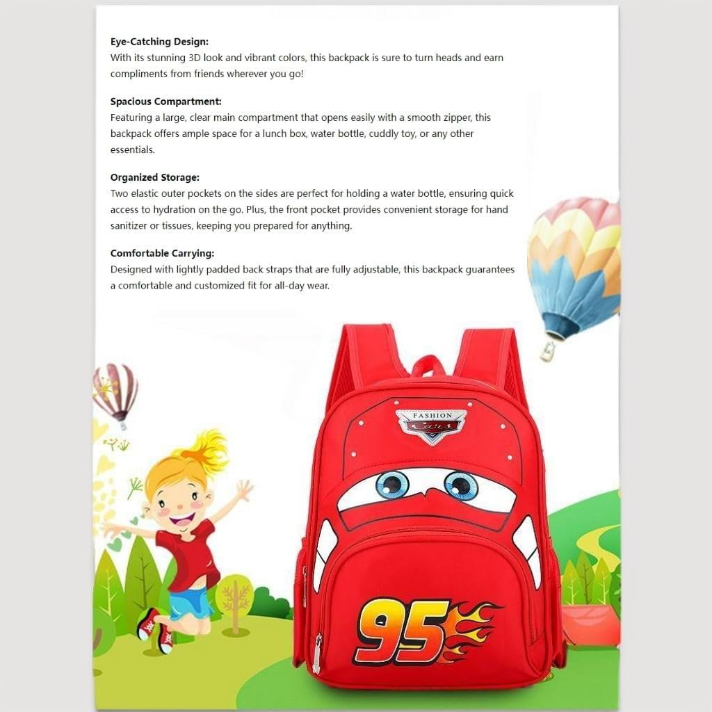 Cars Lightning Backpack - Unisex Children'S Backpack & Luggage for Kids Aged 3-8 Years - Perfect for Boys and Girls image number 4