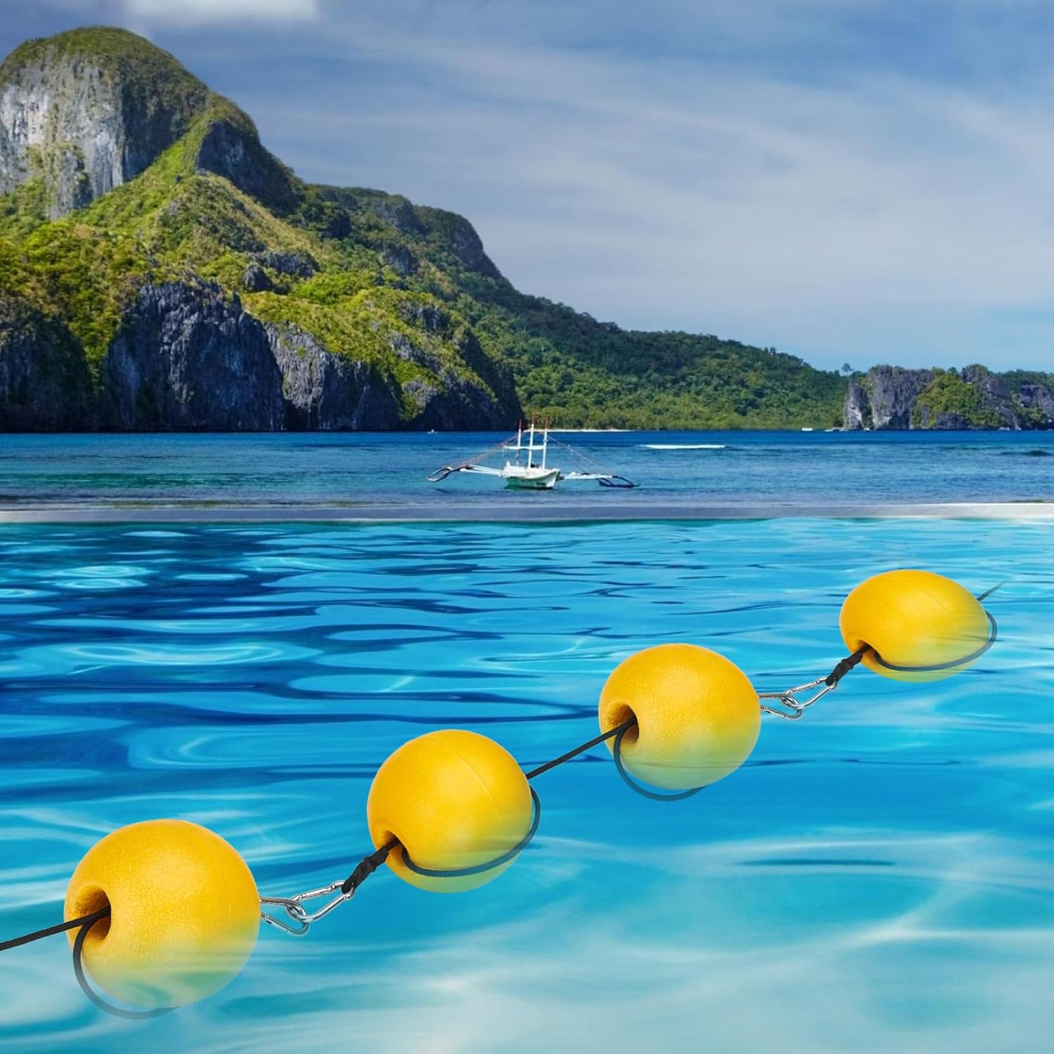 Anchor Buoy Float,2 or 4Pcs Crab Trap Floats Anchor Marker Buoy,High Visibility Buoy Float with 51" Bungee Cord & Clip - Yellow 4Pcs image number 6