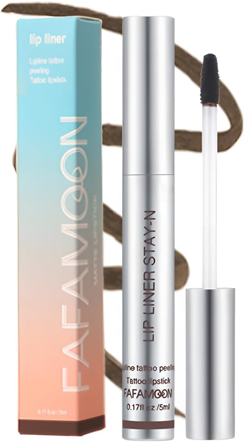 Peel off Lip Liner Stain Long Wear Tattoo Lip Stain Long Lasting, Detachable Pencil Waterproof Transfer-Proof, Highly Pigmented Color Finish Lip Tint Stain (03#Vintage, M)