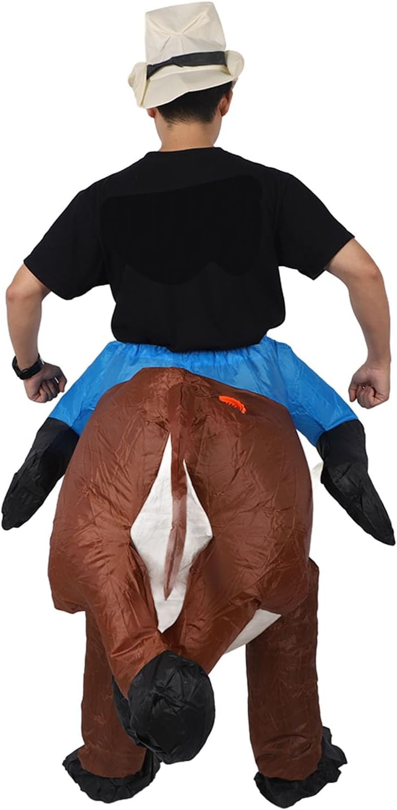 Inflatable Bull Costume, Bull Riding, Battery Operated, Animal Cosplay Costume, Halloween Cosplay Costume, Universal Size, Elastic Bands, Blow up Ride on Cowboy Fancy Dress image number 4