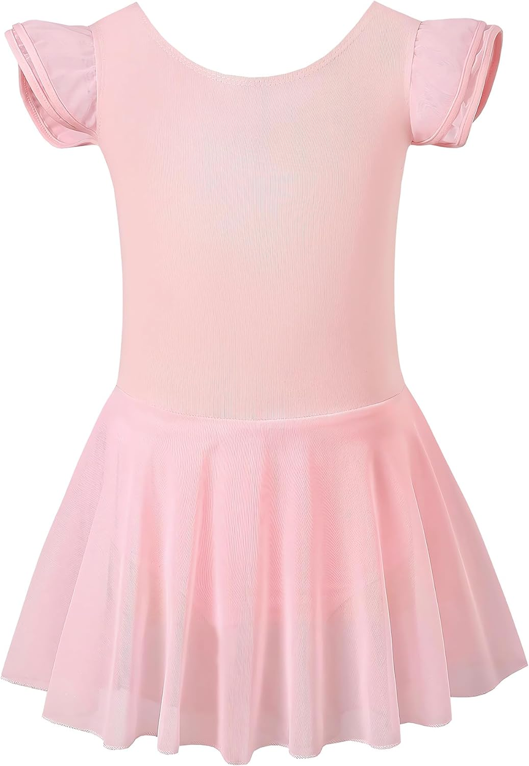 Nyllssehn Girls Ballet Leotards Dance Activewear Dress Ruffle Sleeve Skirted Toddler Ballet Outfit image number 3