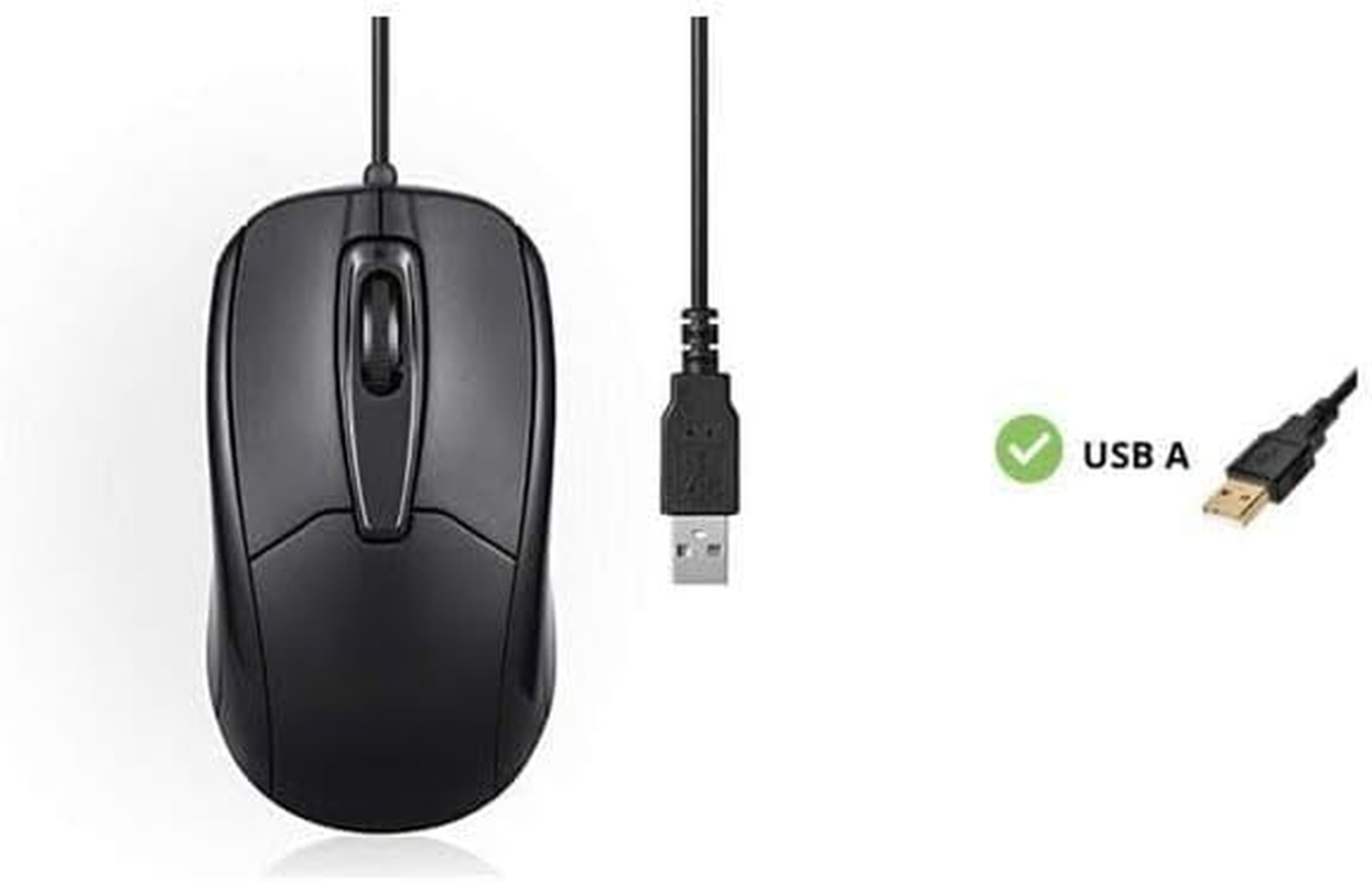 Perixx PERIMICE-209 3 Button USB Wired Mouse - Optical - 1000 DPI - 5.9 Ft Cable - Black - Beige image number 7