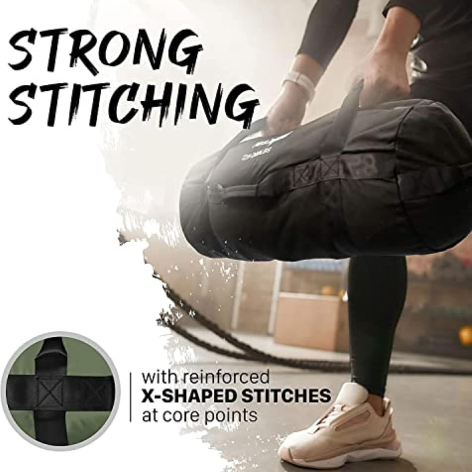 Yes4All Sandbags for Working Out, Adjustable Sand Bags for Weight Training with Handles, Multiple Colors & Sizes 5-200Lbs - F. Darking Black - L image number 4