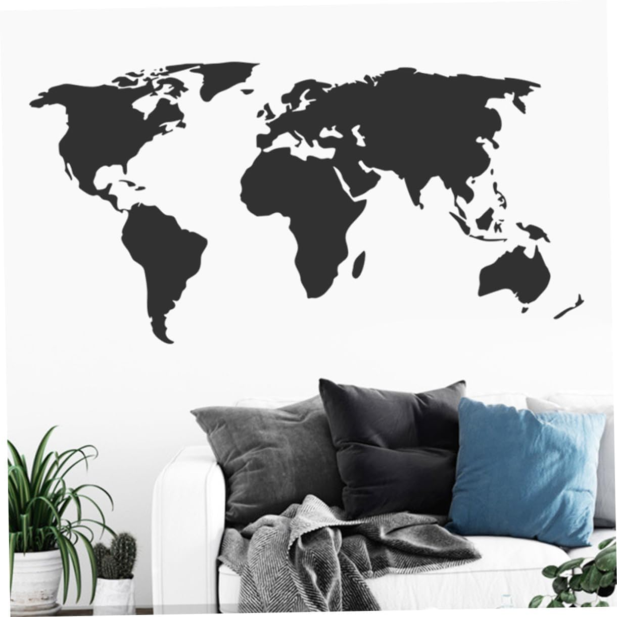 World Map Sticker Removable Wall Decor for Bedroom Living Wall Decorations Map Decals