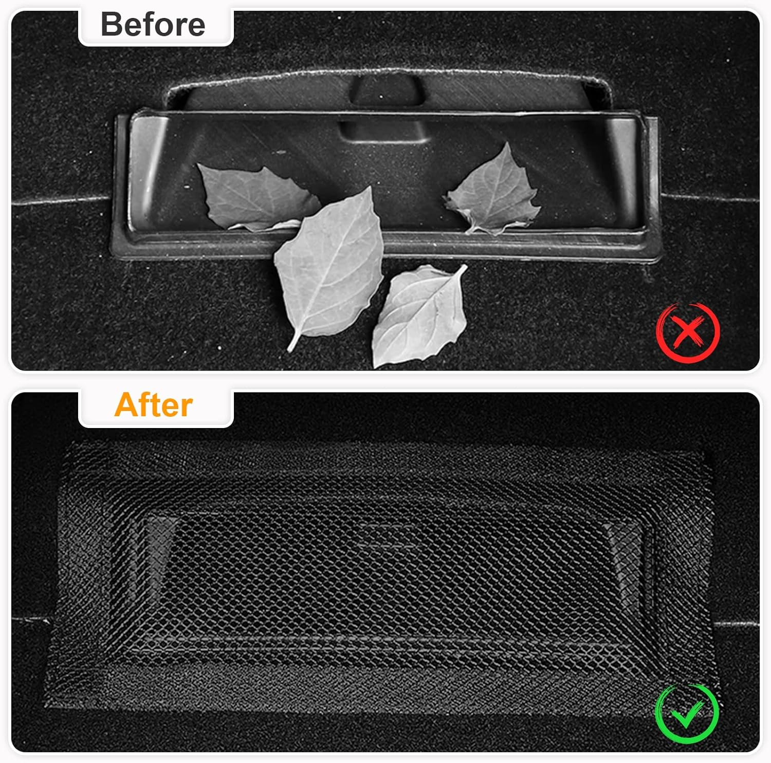 SARDVISA Backseat Air Vent Cover for Tesla Model 3 & Model Y, 2-Pack Rear Seat Air Condition Outlet Protector with Upgraded Mesh Cloth and Velcro, Car Air Vent Accessories for Tesla Model Y / 3 image number 2