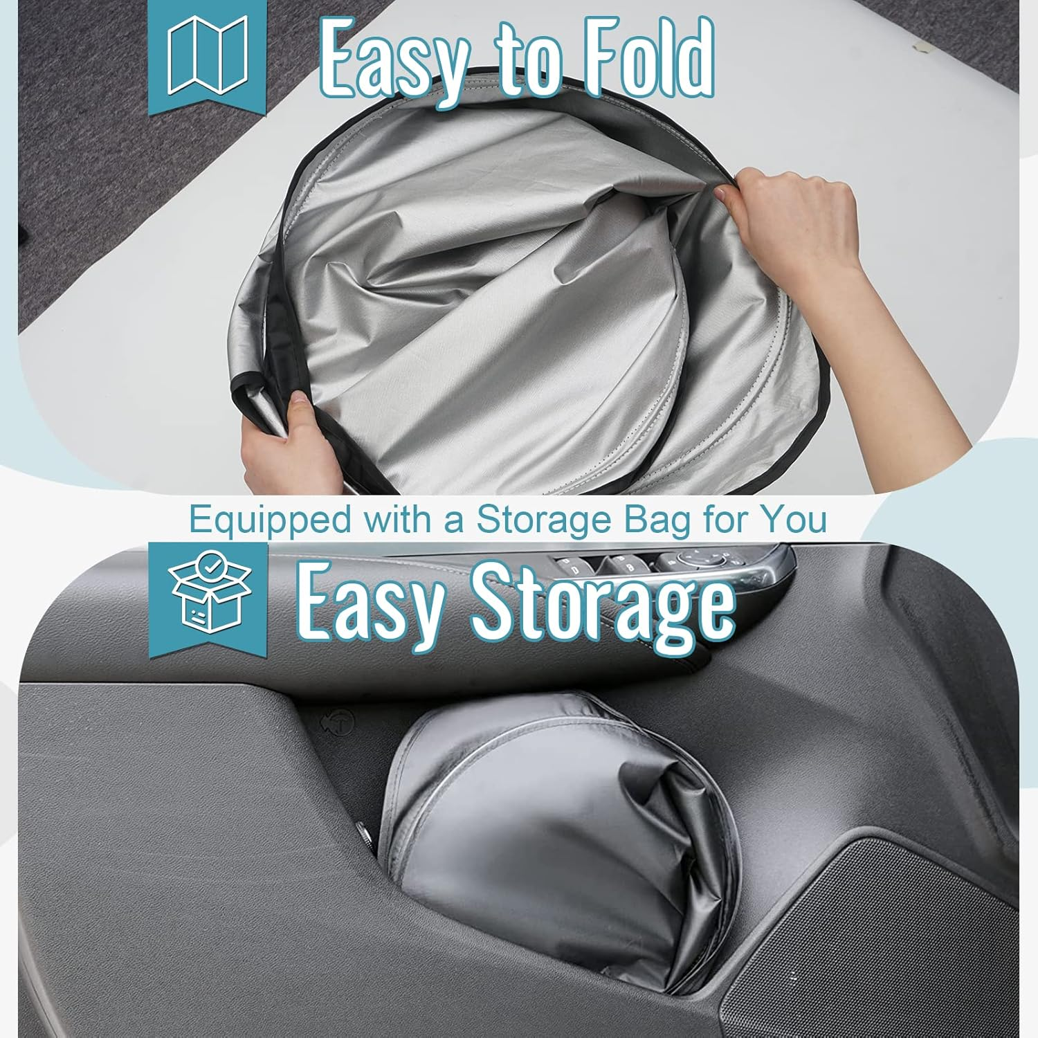 CDEFG Compatible with Nissan Qashqai J11 2014-2021 Sun Protection Covers Front Windscreen Parasol Front Baffle Windscreen Car Sun Visor Qashqai J11 Accessories - Juke F16 image number 3