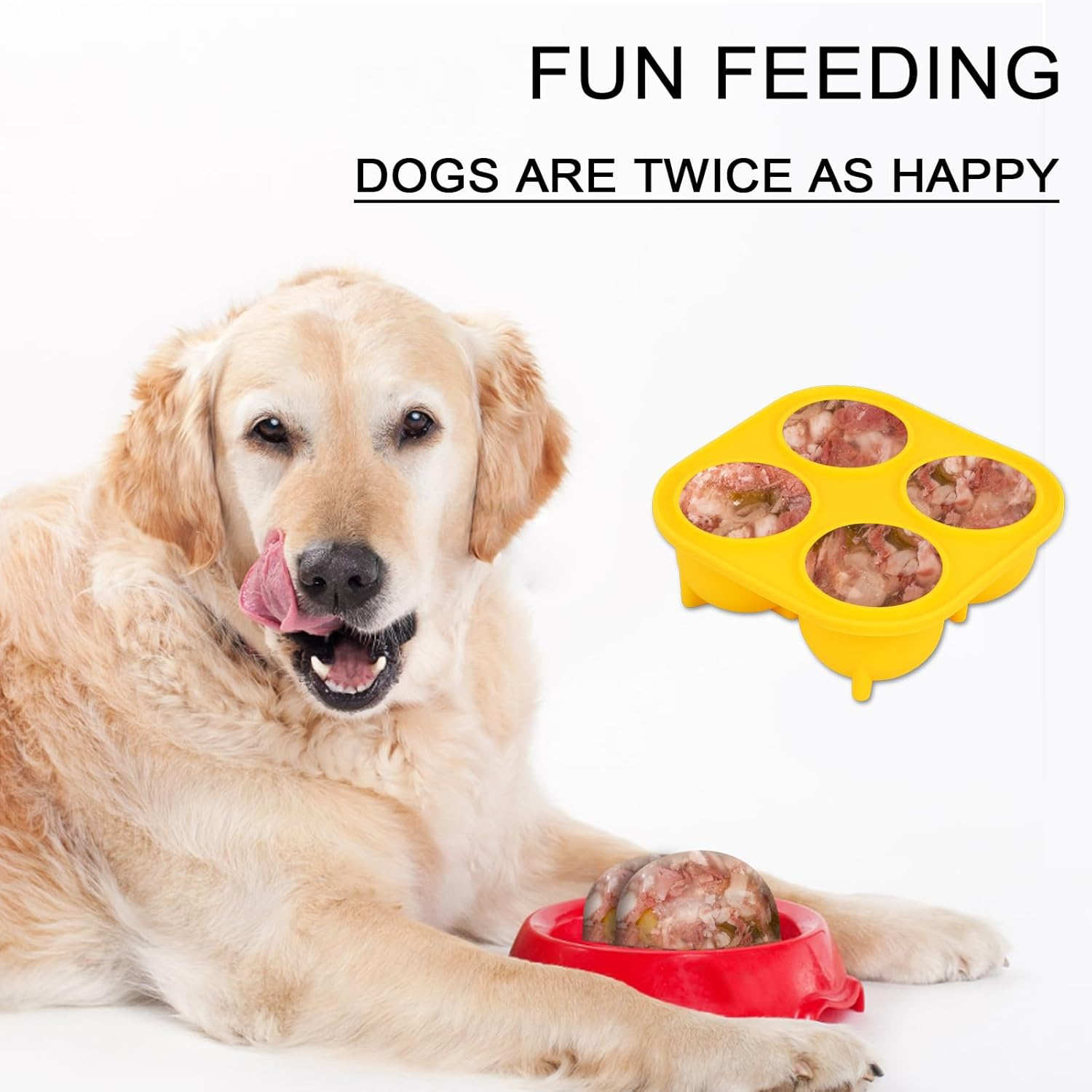 Yeebeny Dog Treat Molds for Freezer - Yellow Snack Tray for Small Dogs, Freeze Refill Treats, Easy to Clean Silicone Mold image number 1