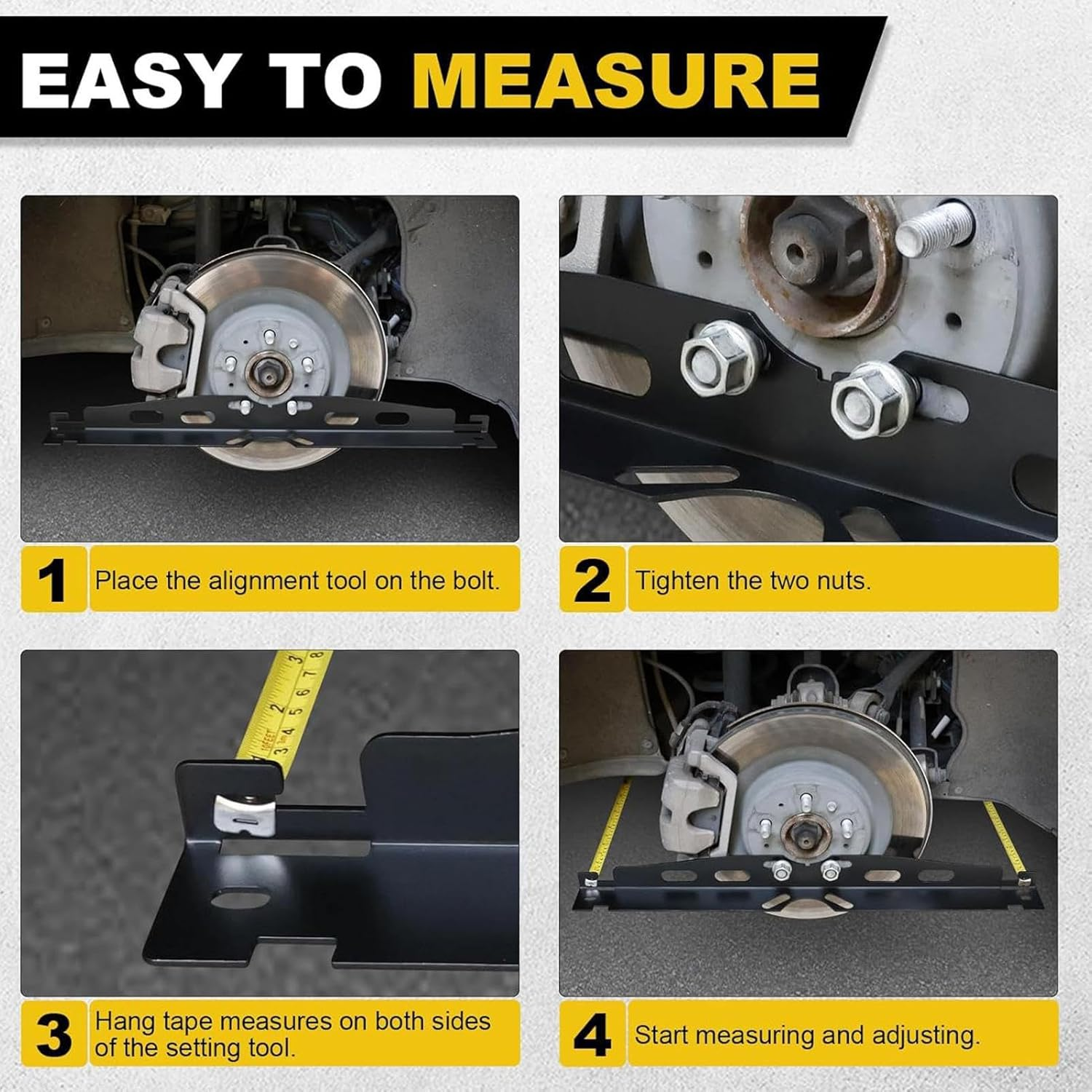 Wheel Alignment Plate Set &ndash; Heavy-Duty Automotive Measuring Boards, Quick Tire Positioning | Car Track Adjustment Tool, Repair Kit For, Trailer, Vehicle Garage Use, Rust-Resistant Angle Gauge image number 1