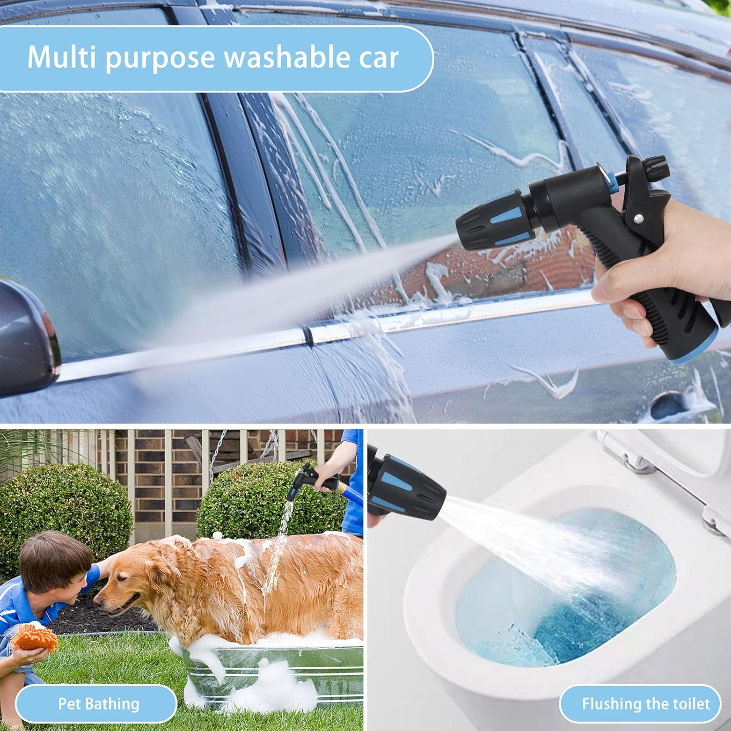 3J3B3R High Pressure Hose Nozzle, Water Gun, Watering Sprinkler Nozzle, Flower Watering Device, Gardening & Lawn Supplies image number 6