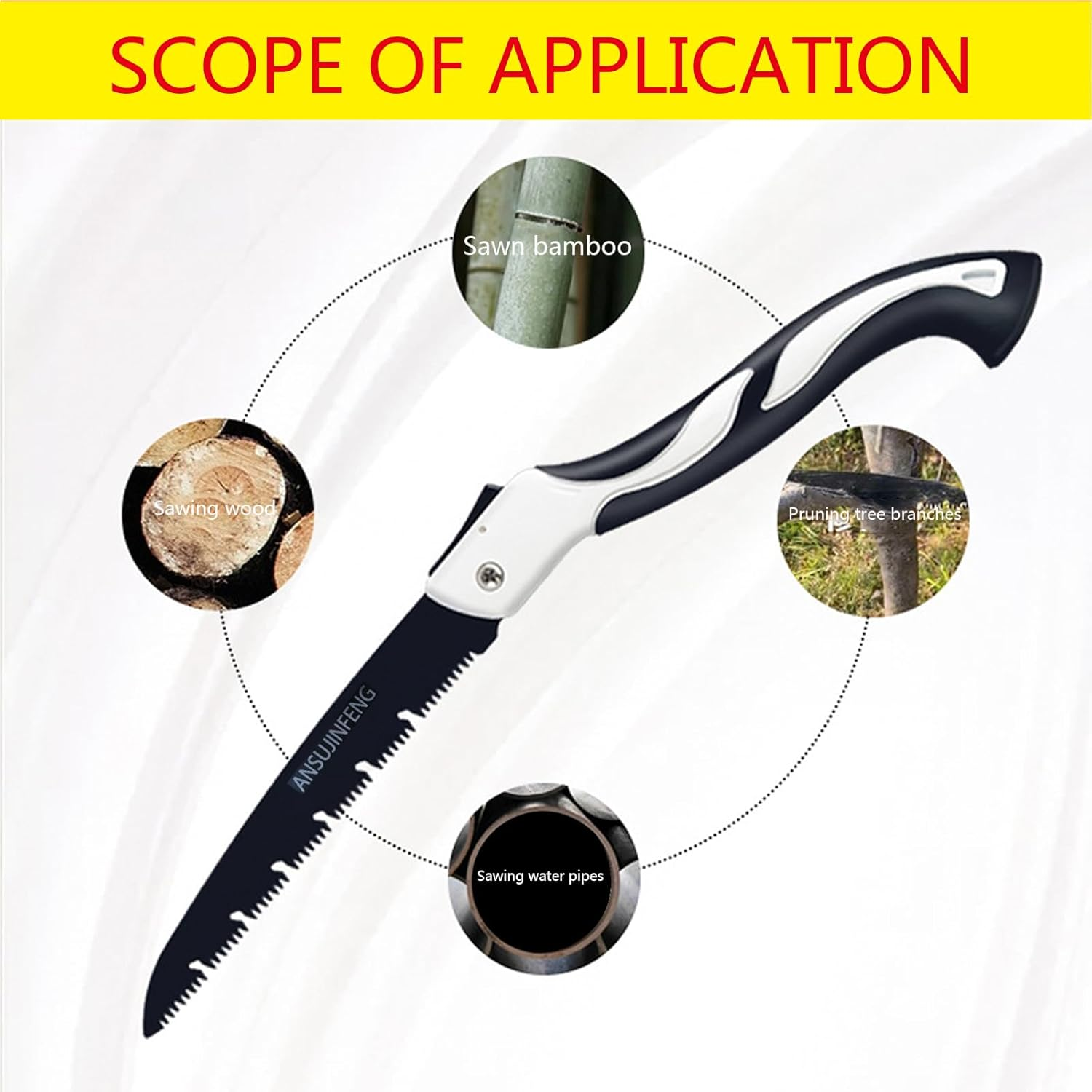 Folding Pruning Saw, 24.8-Inch Advanced Folding Hand Saw, Manual Folding Saw with Safety Lock, Portable Folding Hand Saw for Garden or Tree Pruning, Camping, Woodworking, Etc.