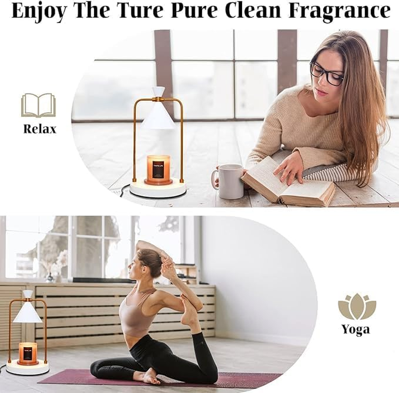 Electric Candle Warmer Lamps with 2 Bulbs - Adjustable Brightness and Timer Function, Aromatic Candle Holders for Vintage Bedroom Decor，Mum Mothers Day Gifts image number 3