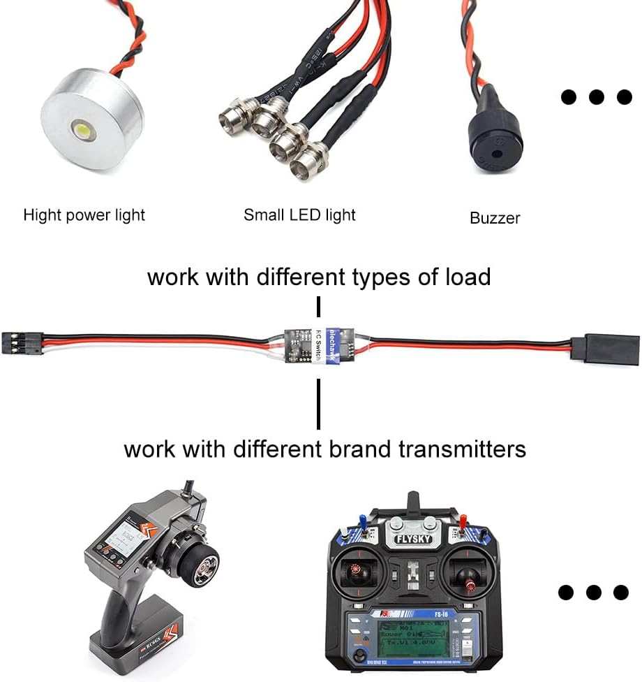 RC Remote Controlled AUX On/Off Electronic Switch Relay for Car Truck Boat LED Light Drone (4A)