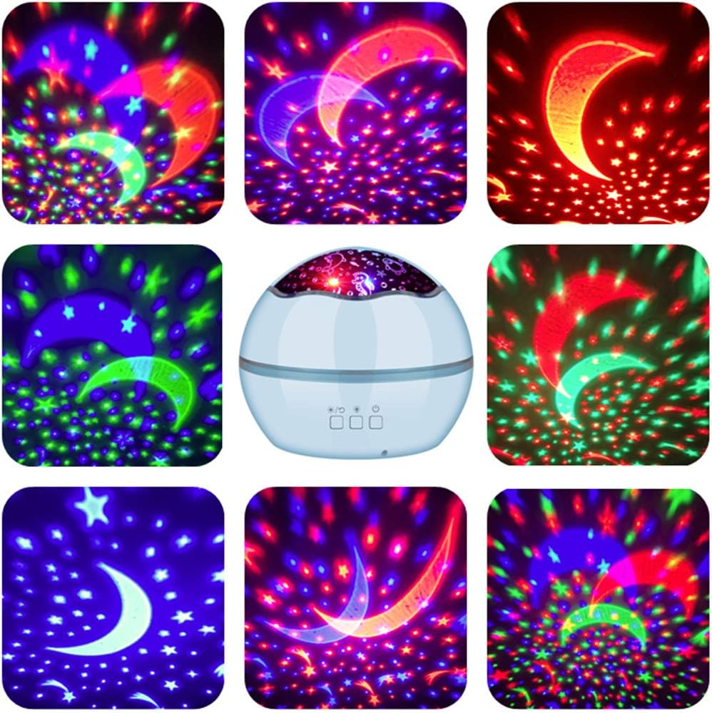 360&deg; Rotating Night Light Star Projector for Kids Room, 2 in 1 Starry Sky and Sea World, Multi Colors Baby Bedroom Ceiling Wall Decor, Best Gift Boys Girls Birthday Festival (Blue) image number 2