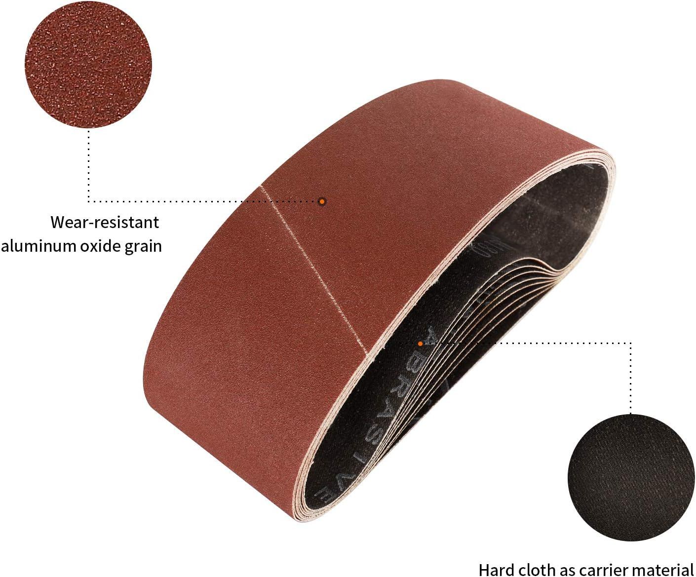 Sruhrak 100X610Mm Abrasive Sanding Belt Set - 8 Pack 40 Grits Sandpaper Belts for Portable Belt Sander image number 5