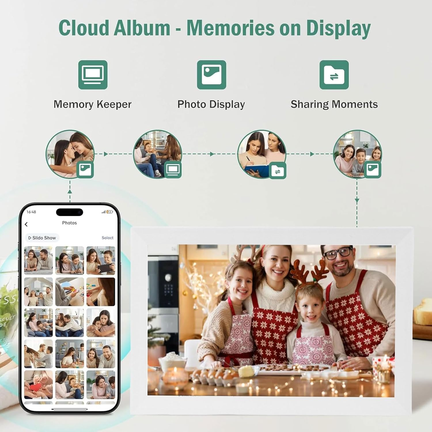 15.6" Digital Calendar Chore Chart, 1080P Full HD Interactive Touchscreen, Smart Family Planner, Hearthdisplay Digital Calendar Wall Desk Mountable (AU) - Black image number 7