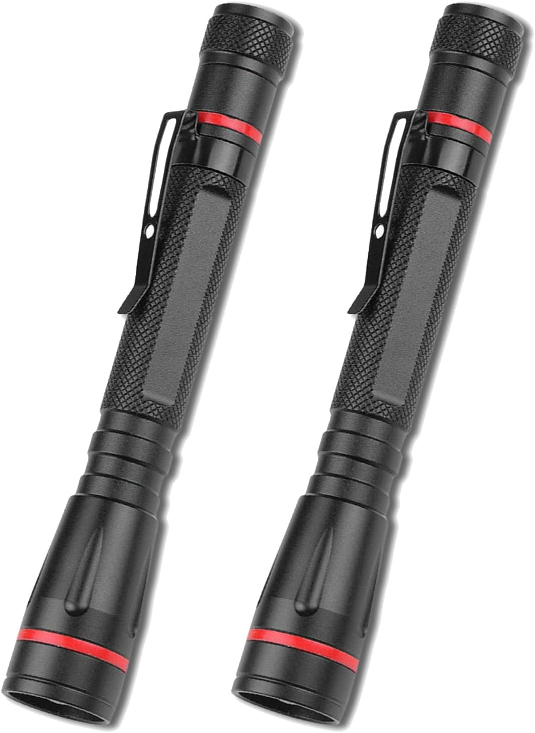 LED Pocket Pen Light Flashlight Small Mini Flashlights Handheld Pen Lights Penlight with Clip for Camping, Home, Outdoor, Inspection, Emergency Use (2 Pieces 5.1 Inches) image number 3