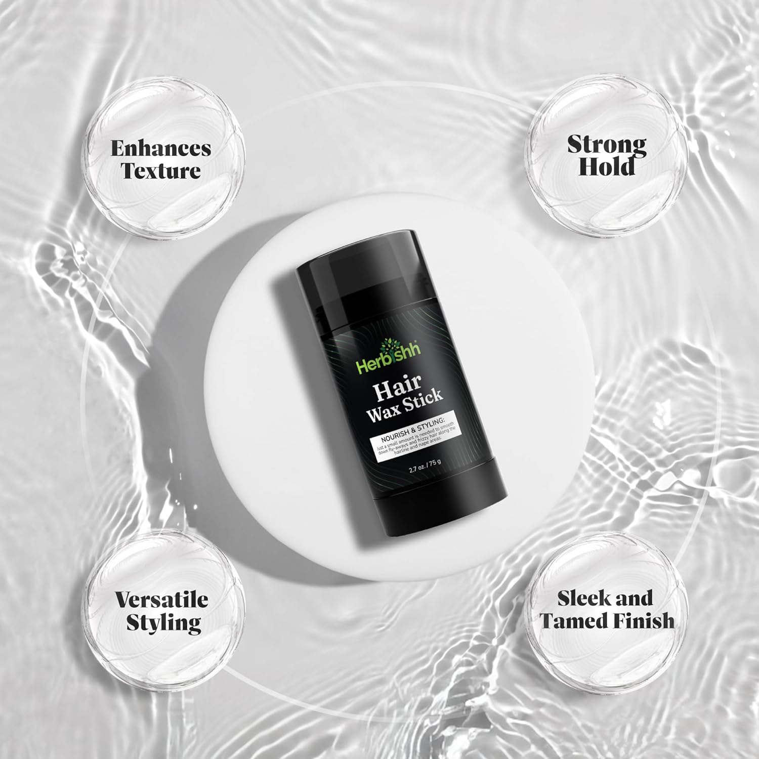 Herbishh Hair Wax Stick - Nourish & Style, Slick Wax Stick for Hair Smoothing, Flyaway Control, Frizz-Free, Perfect for Hairline & Nape Area, Pomade Stick for Hair Fly Away 2.7 OZ/75 G image number 3