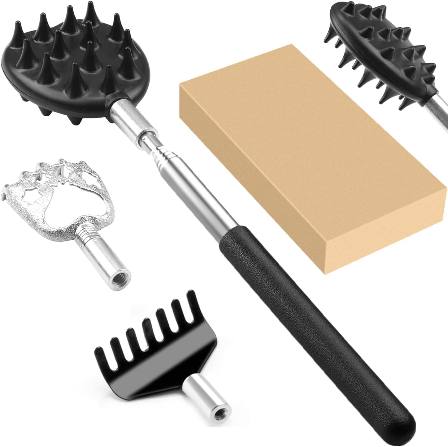 COZY CORE Telescoping Back Scratcher with 3Pcs Detachable Scratching Heads, Back Scratcher Extendable Backcratchers for Men/Women A image number 2