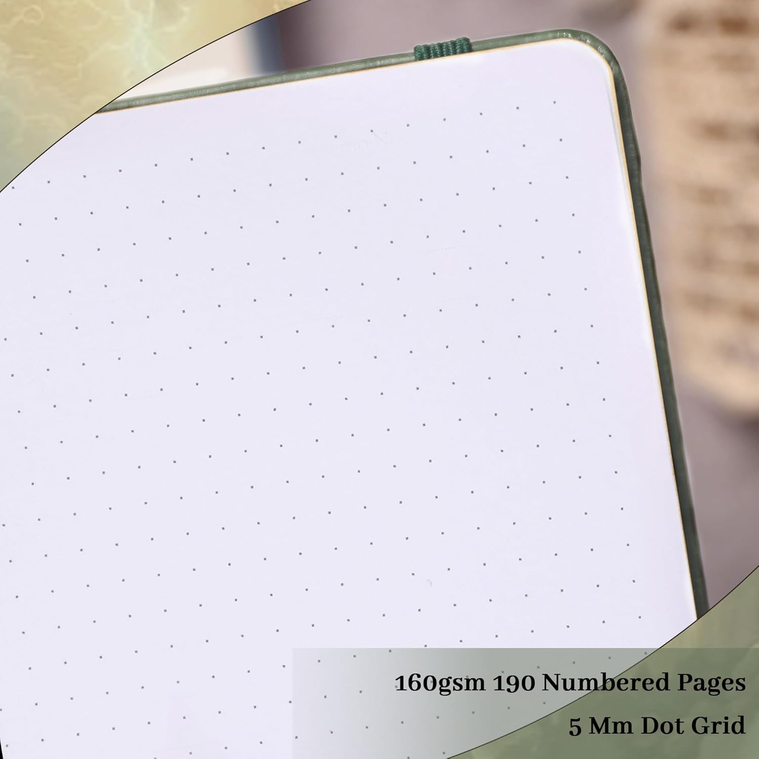 TIEFOSSI Bullet Dot Journal, 160Gsm 190 Numbered Pages, Diary for Work & Sketching, A5 Hardcover Leather Journal for Writing Women Men