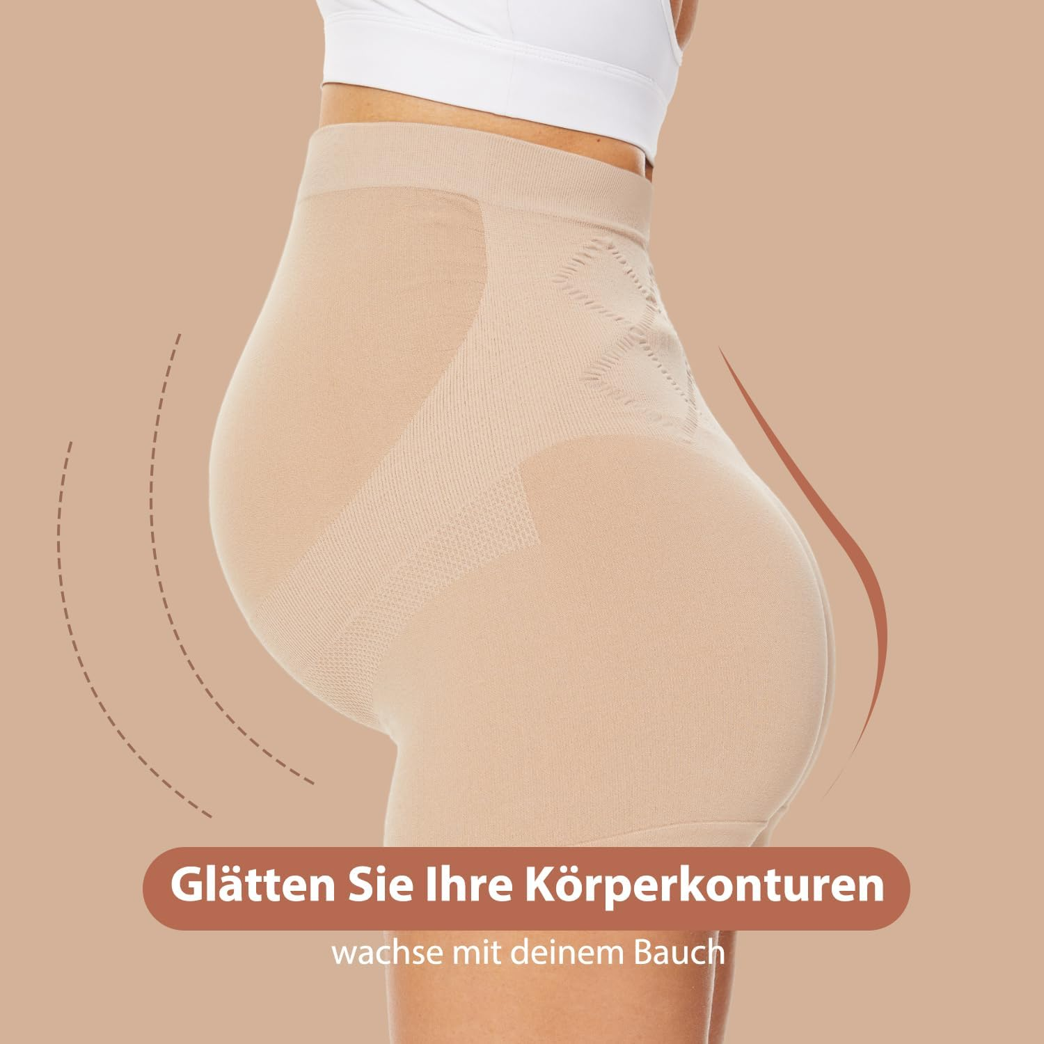 Women Seamless Shorts Maternity Shapewear High Waist Short Thigh Underwear image number 3