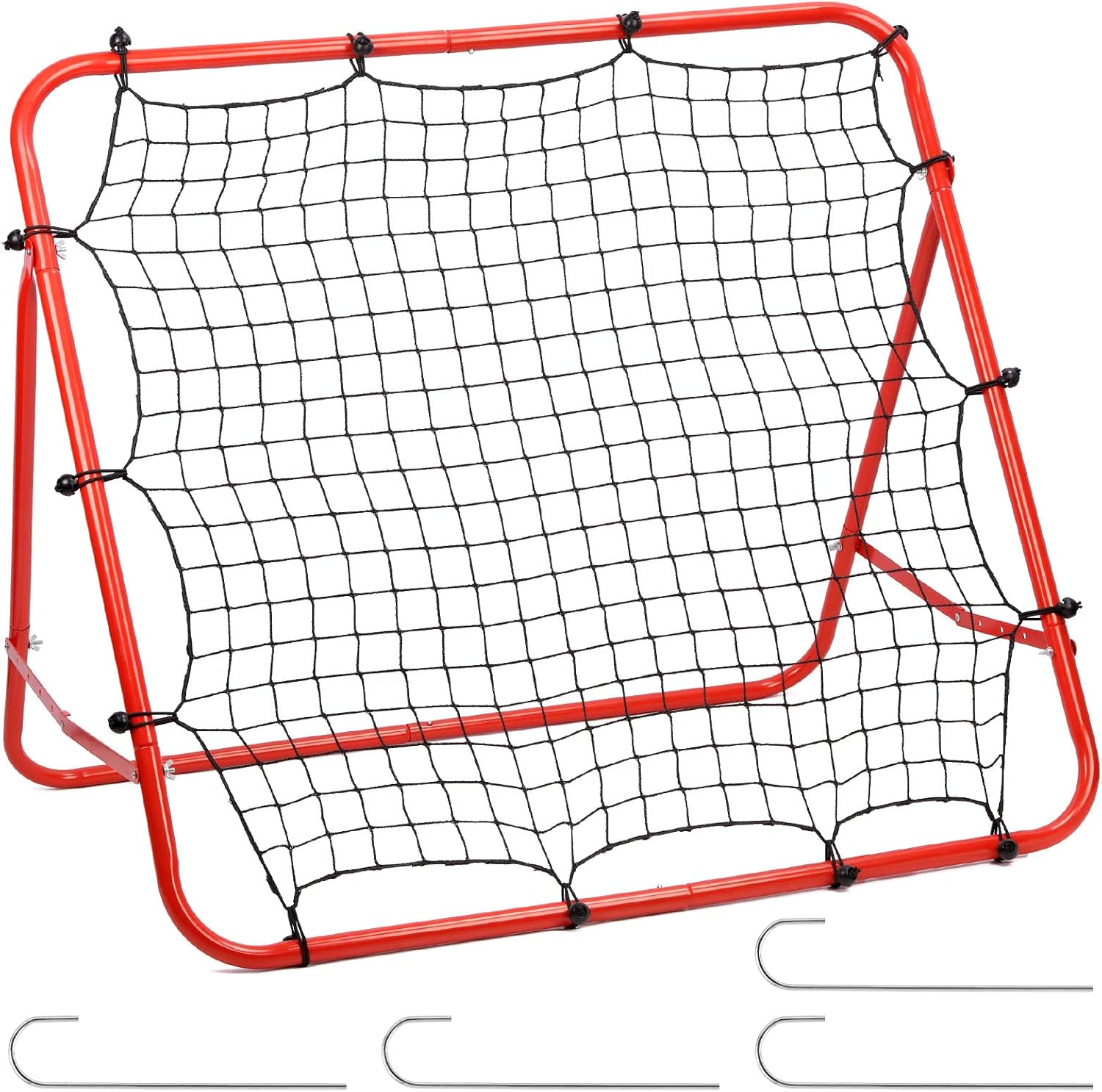 Swpeet Duarble Foldable Football Training Rebounder Net with Thickened Tube and Rope Assortment Kit, Training Soccer Kickback Target Goal Net Perfect for Backyard Soccer Practice and Soccer Training image number 2