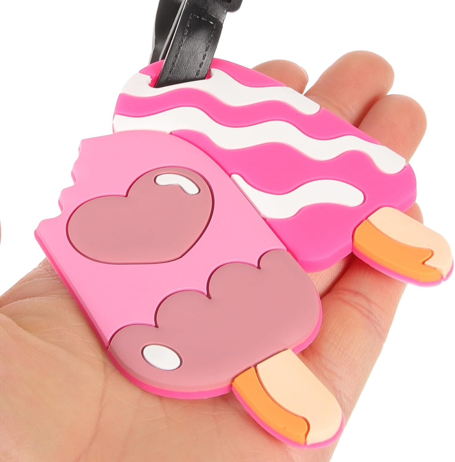 VERDANVERSE 10Pcs Cartoon Fun Luggage Tags Soft PVC Travel Suitcase Identification Tags with Flamingo, Pineapple Ice Cream Designs for Women&rsquo;S Bag Carrying and Airport Use image number 5