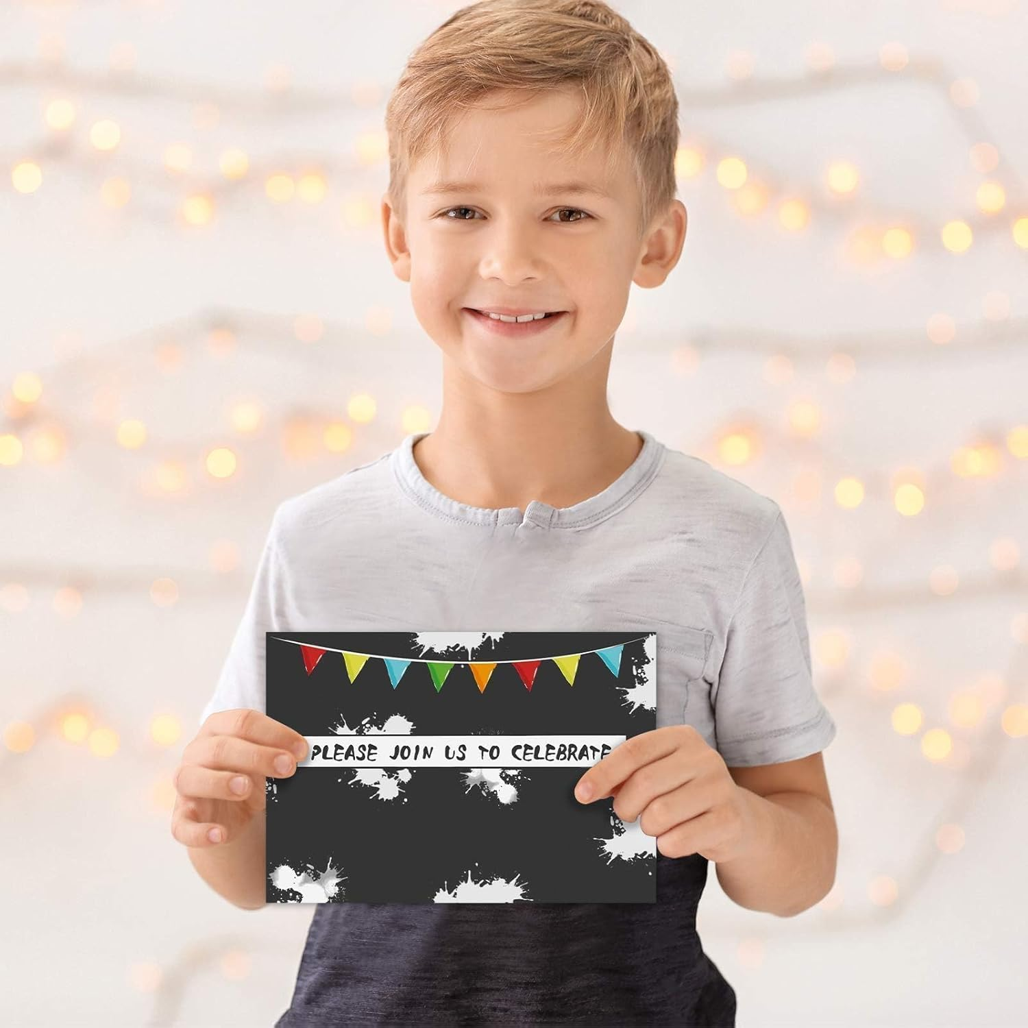 WERNNSAI Watercolor Video Game Party Invites - 20 Set Fill-In Invitations with Envelopes for Boys Game Theme Birthday Party Supplies Double-Sided Printed Invitation Cards image number 3