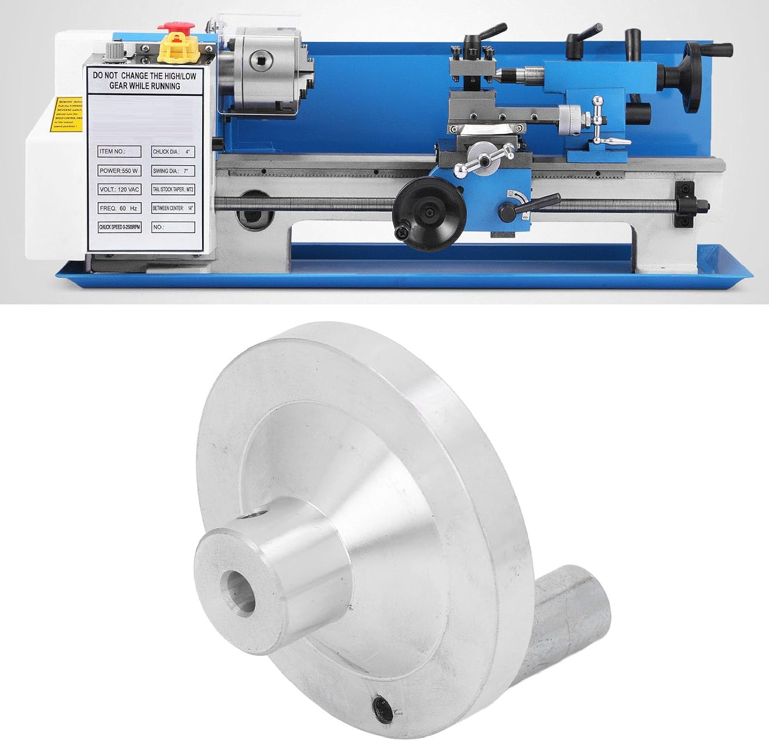 Revolving Handle Handwheel, CNC Aluminum Alloy for Mini Lathe, Chamfered Hole Design Easy Axle Installation on CJ0618A 7X12 image number 5