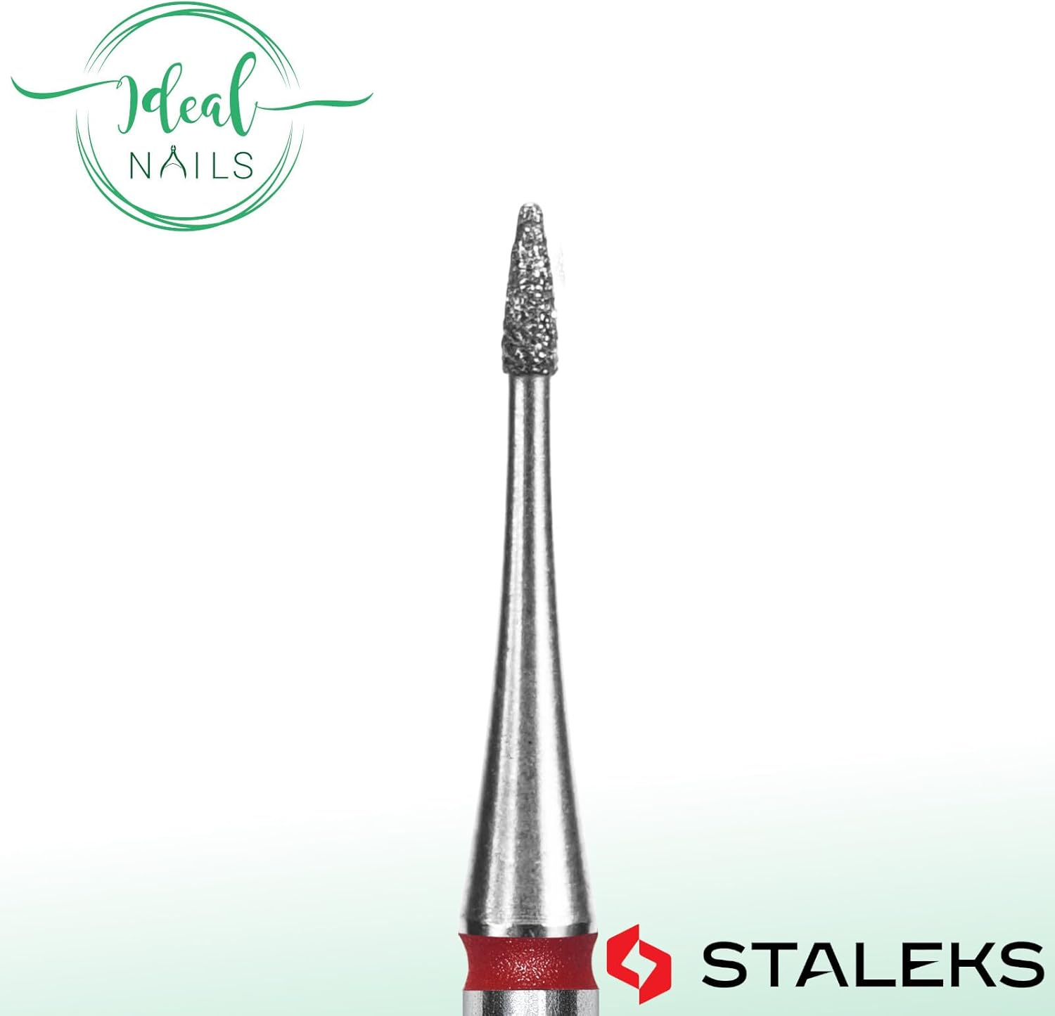 STALEKS PRO Expert Diamond Nail Drill Bit (Mini Flame, Red, 1Mm Head / 3Mm WP) &ndash; Soft Abrasiveness for Delicate Cuticle, Pterygium & Nail Edge Processing in Hardware Manicure/Pedicure
