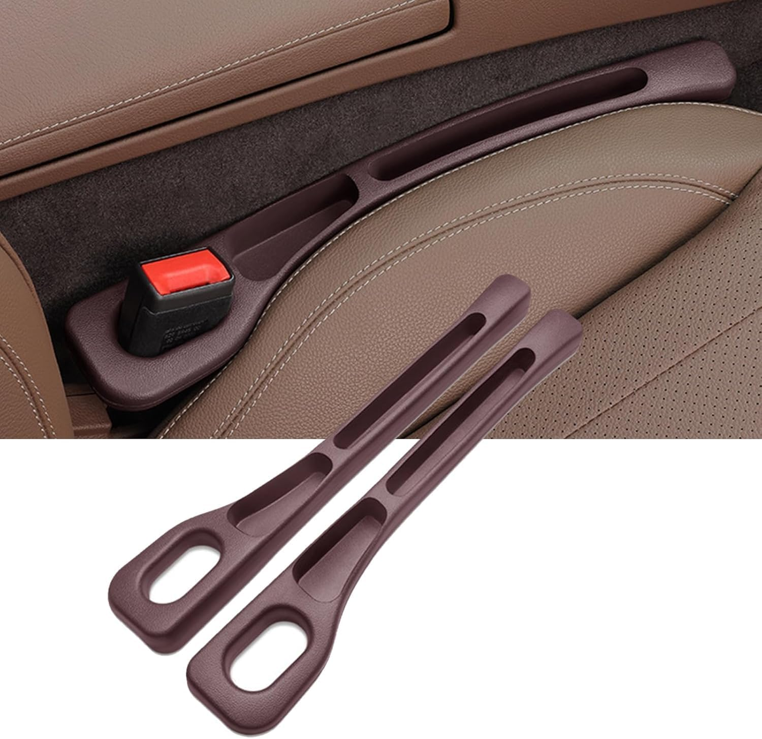2PCS Car Seat Gap Filler Organizer,Universal Vehicle-Mounted Side Seat Gap Leak-Proof Filling Strip for Car SUV Truck,In between Car Seat Catcher,Fits Most Vehicles (Black)