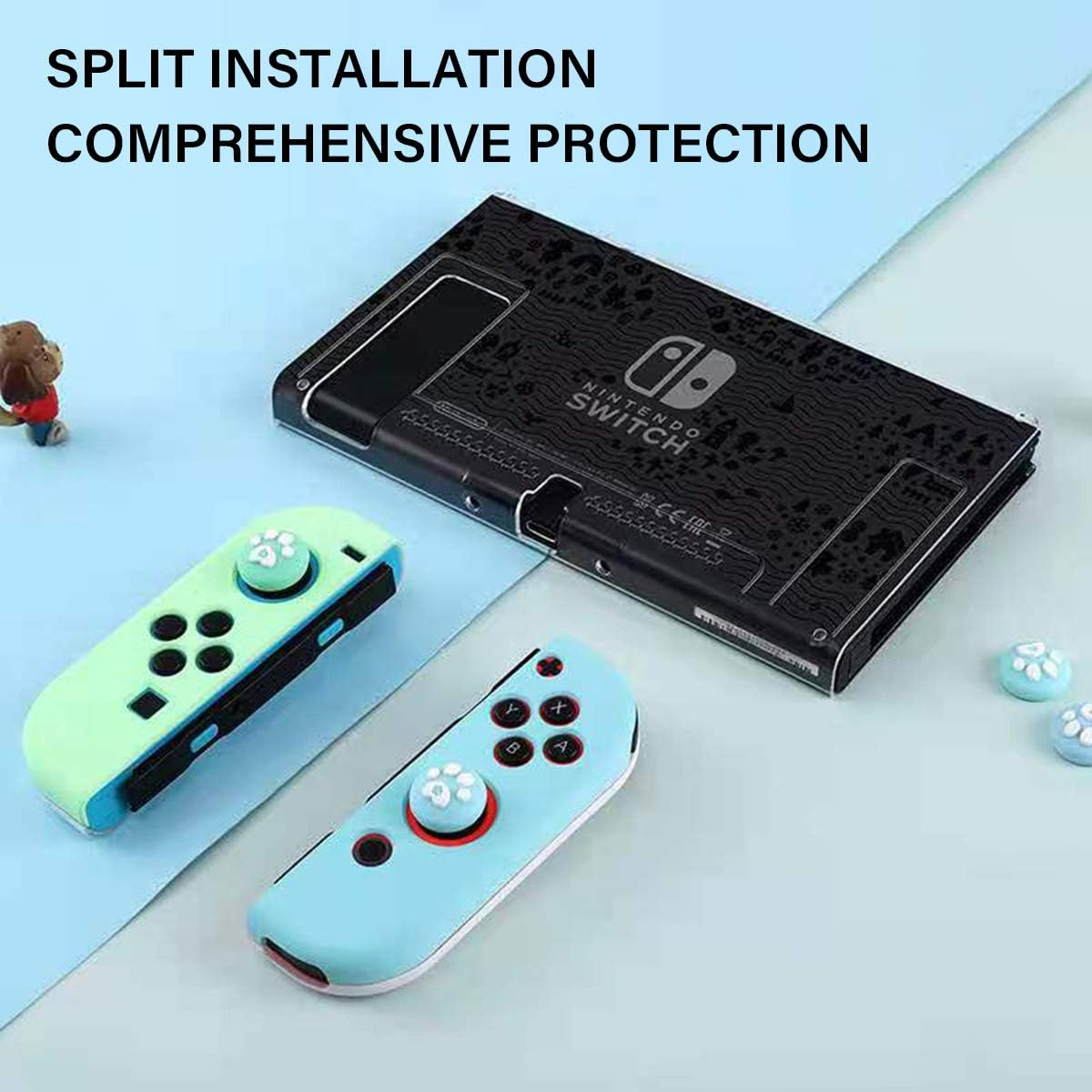 Switch Case for Nintendo Switch Case Dockable with Screen Protector Protective Case Cover for Nintendo Switch Tempered Glass Screen Protector (Custom Made01) image number 4